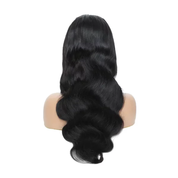 24″(60cm) / 180 densidad/ ondulado, Lace Frontal 13x4 Pelucas Mujer Pelo Natural Humano Color #1 - Imagen 6