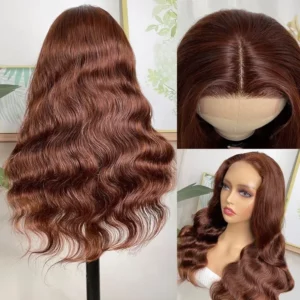 24″(60cm) / 150 densidad/ liso, Lace Frontal 13x4 Pelucas Mujer Pelo Natural Humano Color #8