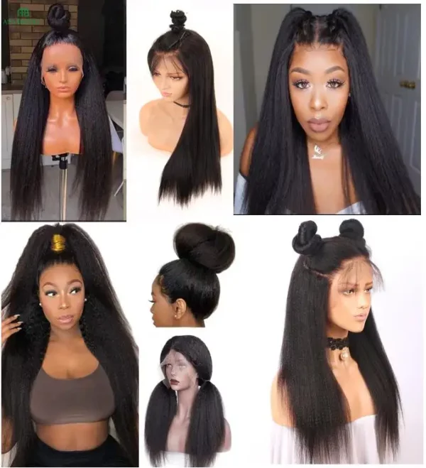 18″(45cm) / 180 densidad/ liso, Lace Frontal 13x4 Pelucas Mujer Pelo Natural Humano Color #4 (copia) - Imagen 3