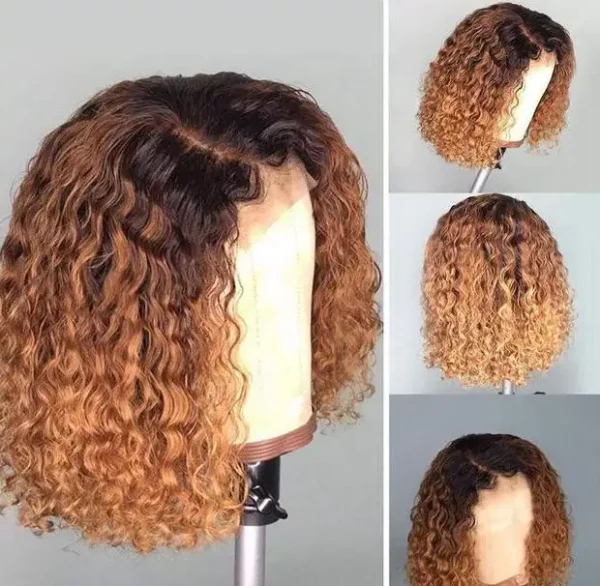 12″(30cm) / 180 densidad/ ondulado, Lace Frontal 13x4 Pelucas Mujer Pelo Natural Humano Color #P4/27 - Imagen 3